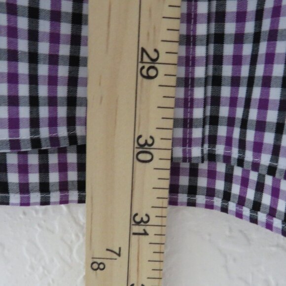 Nick Graham* Men's Long Sleeve Button Down Curved Hem Plaid Dress Shirt~ Size XL - Picture 8 of 10